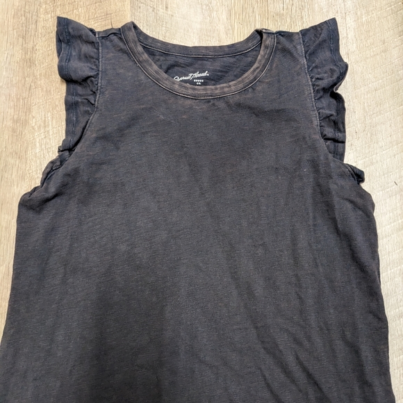 Universal Thread Charcoal Gray Sleeveless Dress Ruffle Trim - Picture 2 of 9